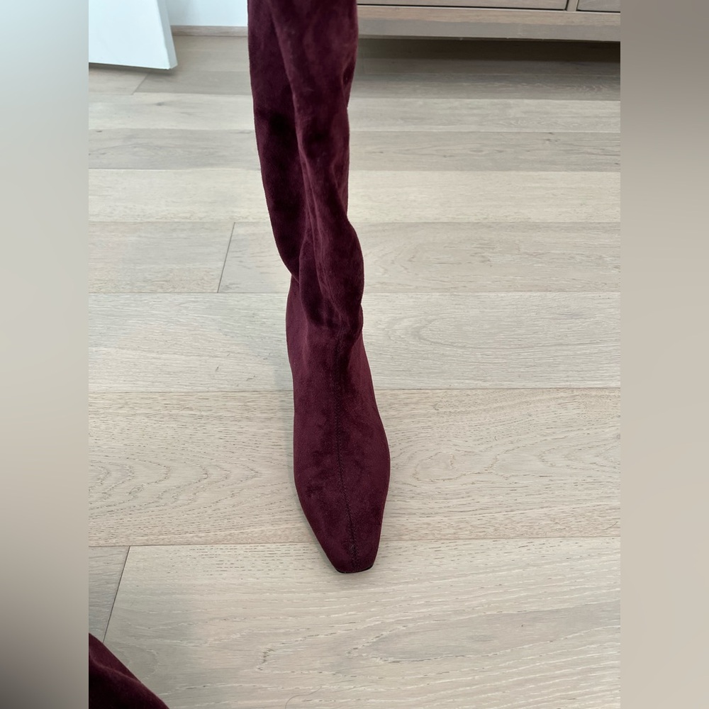 Banana Republic Deep Burgundy Slouchy Heeled Boots - Picture 3 of 5